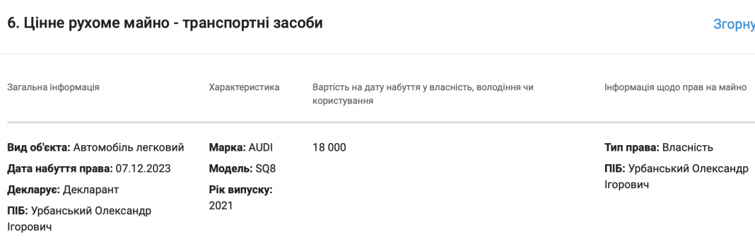 Олександр Урбанський, ймовірно, підробив документ для НАЗК: розпочато розслідування