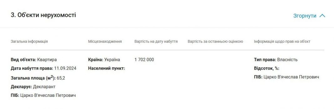Військком із Дніпра Царко задекларував криптовалюту, долари та квартиру, але приховав родину