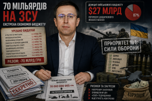 «70 МІЛЬЯРДІВ НА ЗСУ ЧИ ЧЕРГОВА КОРУПЦІЙНА ГОДІВНИЦЯ?»: Уряд Корюцького екстрено урізає цивільні видатки під прикриттям «жорсткої економії»